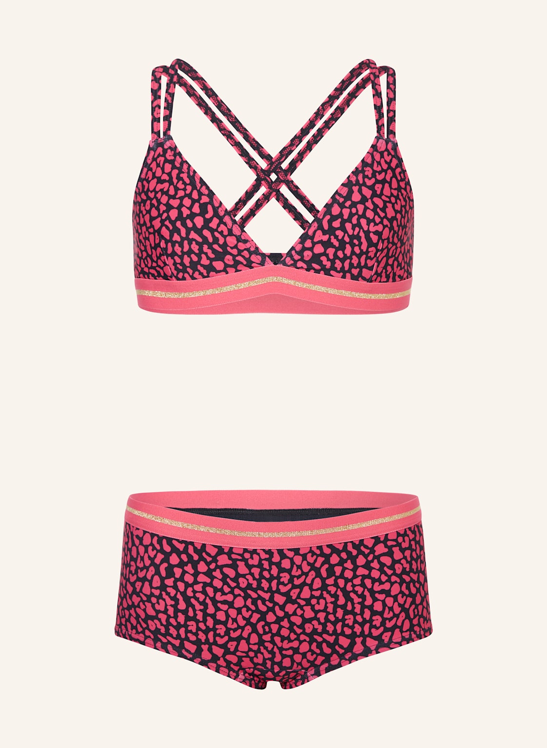 Sanetta Bralette-Bikini Mit Uv-Schutz 50+ Mit Glitzergarn pink von Sanetta