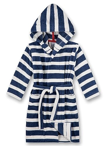 Sanetta Jungen-Bademantel Blau Ringel | Hochwertiger und kuscheliger Bademantel aus einem Baumwoll-Mix für Jungen. Bademantel für Jungen 092 von Sanetta