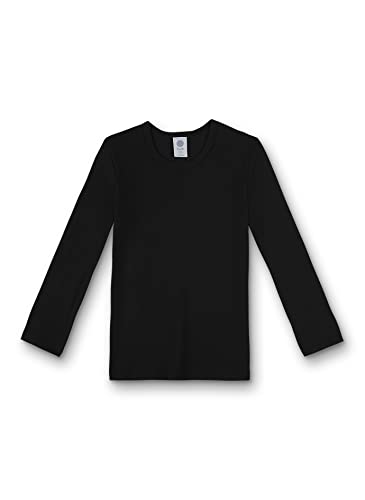 Sanetta Unisex-Unterhemd Langarm Schwarz | Hochwertiges und nachhaltiges Unterhemd für Junge aus Bio-Baumwolle. Unterwäsche für Jungen 176 von Sanetta