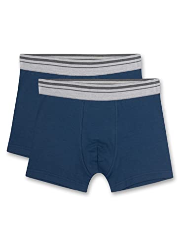 Sanetta Jungen-Hipshorts (Doppelpack) Blau | Hochwertige und nachhaltige Boxer für Jungen aus Bio-Baumwolle. | Inhalt: 2er-Set Unterwäsche für Jungen 140 von Sanetta