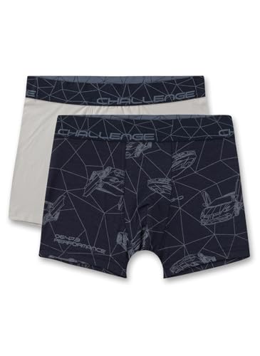 Sanetta Jungen 348530 Doppelpack Hipshorts, Blue Space, 152 EU von Sanetta