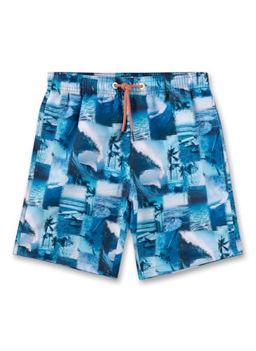 Sanetta Jungen-Badeshorts Blau | Bequeme und schnell trocknende Badehose aus recyceltem Polyester für Jungen. Bademode für Kinder 152 von Sanetta