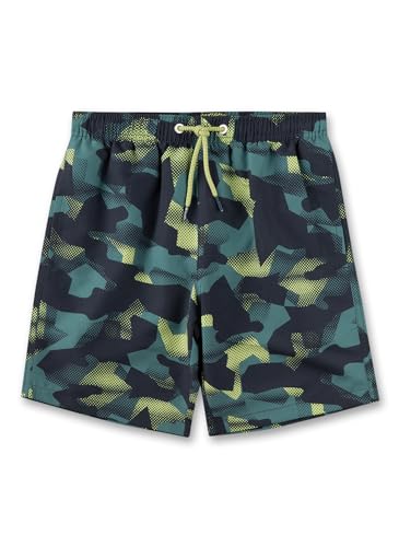 Sanetta Jungen-Badeshorts Grau Camouflage | Bequeme und schnell trocknende Badehose aus recyceltem Polyester für Jungen. Bademode für Kinder 104 von Sanetta