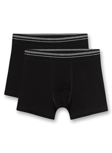 Sanetta Jungen-Hipshorts (Doppelpack) Schwarz | Hochwertige und nachhaltige Unterhose für Jungen aus Baumwolle. Inhalt: 2er Set Unterwäsche für Jungen 128 von Sanetta