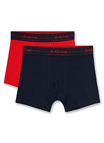 Sanetta Jungen Doppelpack Shorts,rot + Uni dunkelblau 347638 gr.188 von Sanetta