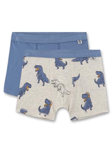 Sanetta Jungen Doppelpack Shorts Dino,Rauchblau -grau 336390 gr.140 von Sanetta