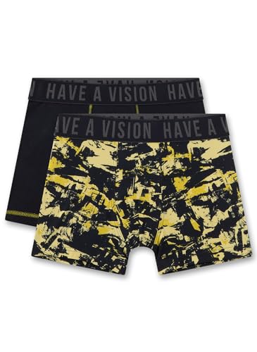 Sanetta Jungen-Hipshorts (Doppelpack) Dunkelblau & Camouflage | Hochwertige und nachhaltige Unterhose für Jungen aus Bio-Baumwolle. Inhalt: 2er Set Unterwäsche für Jungen 140 von Sanetta