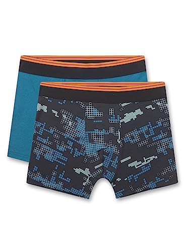 Sanetta Jungen-Hipshorts (Doppelpack) Dunkelgrau | Hochwertige und nachhaltige Boxer für Jungen aus Bio-Baumwolle. | Inhalt: 2er-Set Unterwäsche für Jungen 164 von Sanetta