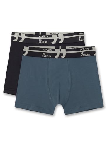 Sanetta Jungen-Hipshorts (Doppelpack) Dunkelgrau | Hochwertige und nachhaltige Unterhose für Jungen aus Baumwolle. Inhalt: 2er Set Unterwäsche für Jungen 128 von Sanetta