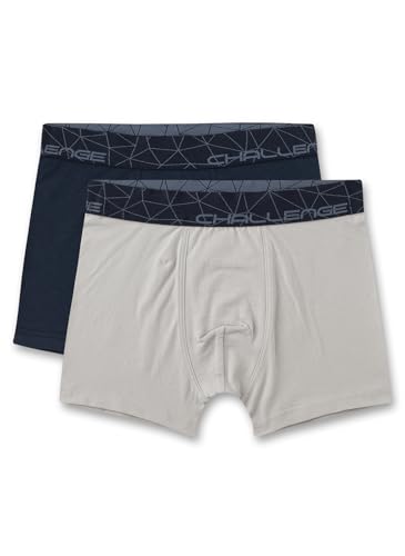 Sanetta Jungen-Hipshorts (Doppelpack) Grau & Blau | Hochwertige und nachhaltige Unterhose für Jungen aus Baumwoll-Mix. Inhalt: 2er Set Unterwäsche für Jungen 128 von Sanetta