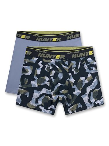 Sanetta Jungen-Hipshorts (Doppelpack) blau Camouflage | Hochwertige und nachhaltige Unterhose für Jungen aus Baumwoll-Mix. von Sanetta