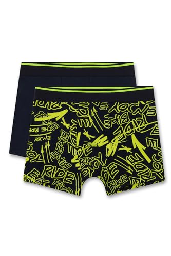 Sanetta Jungen-Hipshorts (Doppelpack) blau | Hochwertige und nachhaltige Unterhose für Jungen aus Baumwoll-Mix. Inhalt: 2er Set Unterwäsche für Jungen 188 von Sanetta