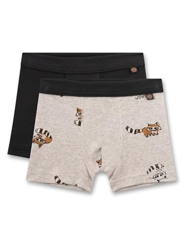 Sanetta Jungen-Hipshorts (Doppelpack) blau & beige Waschbär | Hochwertige und nachhaltige Unterhose für Jungen aus Baumwolle. von Sanetta