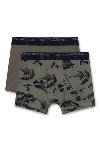 Sanetta Jungen-Hipshorts (Doppelpack) grau | Hochwertige und nachhaltige Unterhose für Jungen aus Baumwoll-Mix. Inhalt: 2er Set Unterwäsche für Jungen 176 von Sanetta