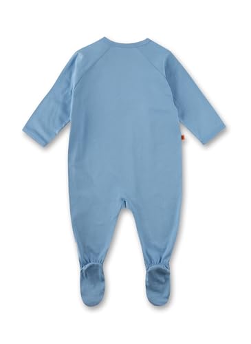 Sanetta Jungen-Overall Blau | Praktischer und bequemer Strampler aus Bio-Baumwolle für Jungen. Babystrampler mit Füßchen | Baby Overall von Sanetta