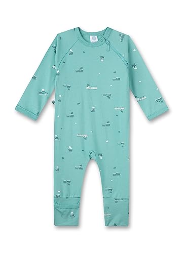 Sanetta Jungen-Overall Grün | Praktischer und bequemer Strampler aus weicher Bio-Baumwolle für Jungen. | Babyoverall Größe 080 von Sanetta