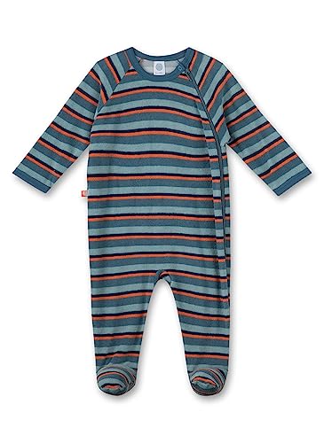 Sanetta Baby-Strampler blau aus Frottee Ringel | Kuscheliger und bequemer Strampler aus softem Frottee für Jungen. | Babyoverall Größe von Sanetta