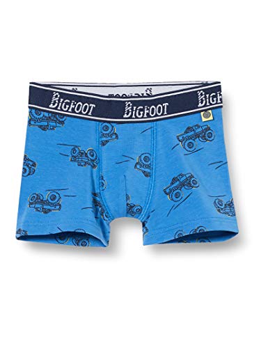 Sanetta Jungen Saphir Shorts in Blau mit einem peppigen Monstertruck-Alloverprint, 092 von Sanetta