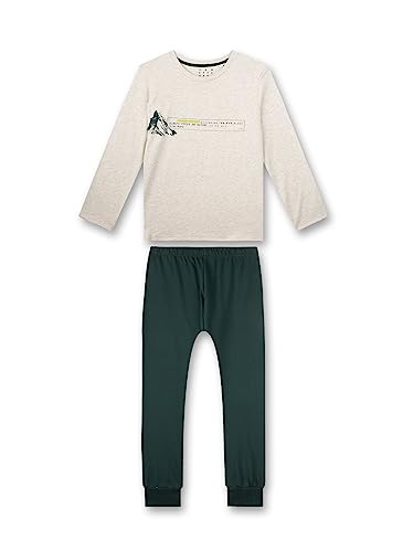 Sanetta Jungen-Schlafanzug Beigemelange | Bequemer Schlafanzug für Jungen lang. | Pyjamaset Größe 140 von Sanetta