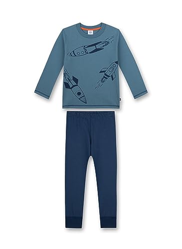 Sanetta Jungen-Schlafanzug Blau | Bequemer Schlafanzug für Jungen lang. | Pyjamaset Größe 104 von Sanetta