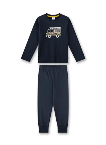 Sanetta Jungen-Schlafanzug Blau | Hochwertiger und bequemer Schlafanzug aus Bio-Baumwolle für Jungen. Pyjamaset für Jungen 140 von Sanetta