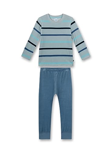 Sanetta Jungen-Schlafanzug Blau aus Nicki | Hochwertiger und bequemer Schlafanzug aus Nicki für Jungen. Pyjamaset für Jungen 092 von Sanetta