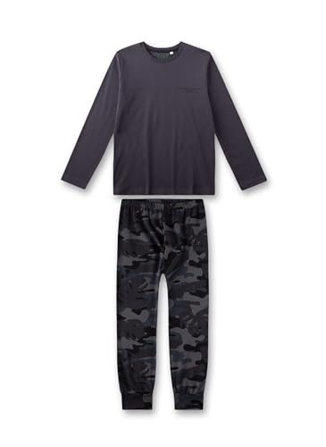 Sanetta Jungen-Schlafanzug lang Dunkelgrau | Hochwertiger und bequemer Schlafanzug aus Baumwolle für Jungen. Pyjamaset für Jungen 152 von Sanetta
