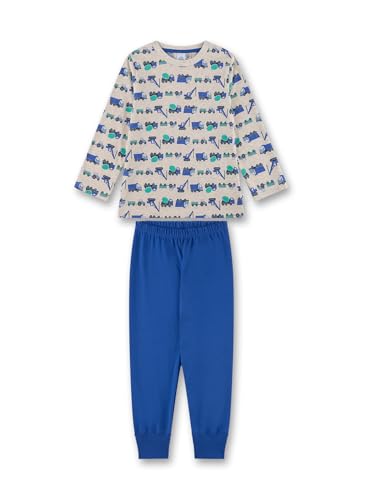Sanetta Jungen-Schlafanzug lang Beigemelange | Hochwertiger und bequemer Schlafanzug aus Baumwolle für Jungen. Pyjamaset für Jungen 140 von Sanetta