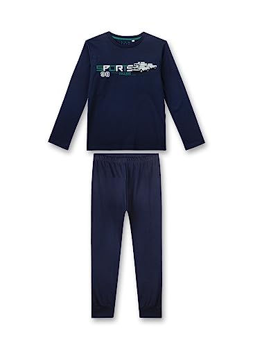 Sanetta Jungen-Schlafanzug lang Blau | Bequemer Schlafanzug für Jungen lang. | Pyjamaset Größe 164 von Sanetta