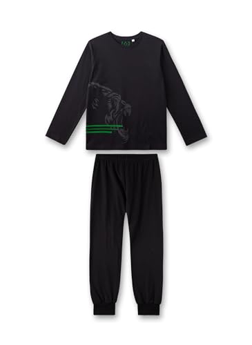 Sanetta Jungen-Schlafanzug lang Dunkelblau | Hochwertiger und bequemer Schlafanzug aus Baumwolle für Jungen. Pyjamaset für Jungen 128 von Sanetta
