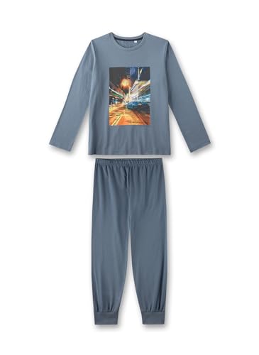 Sanetta Jungen-Schlafanzug lang Grau | Hochwertiger und bequemer Schlafanzug aus Baumwolle für Jungen. Pyjamaset für Jungen 140 von Sanetta