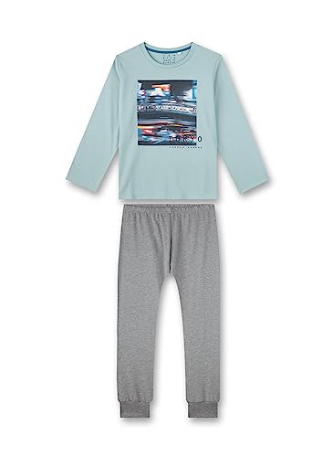 Sanetta Jungen-Schlafanzug lang Hellblau | Bequemer Schlafanzug für Jungen lang. | Pyjamaset Größe 140 von Sanetta