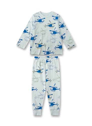 Sanetta Jungen-Schlafanzug lang Hellblau | Hochwertiger und bequemer Schlafanzug aus Baumwolle für Jungen. Pyjamaset für Jungen 128 von Sanetta