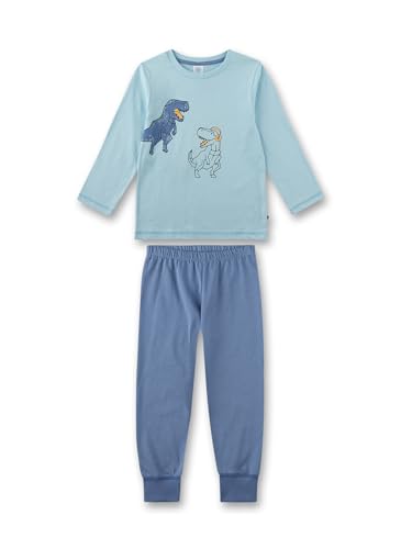 Sanetta Jungen-Schlafanzug lang Hellblau | Hochwertiger und bequemer Schlafanzug aus Bio-Baumwolle für Jungen. Pyjamaset für Jungen 092 von Sanetta