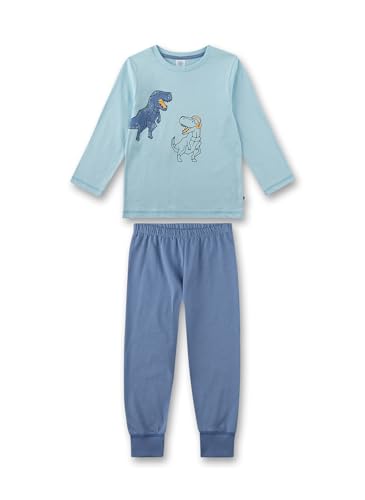 Sanetta Jungen-Schlafanzug lang Hellblau | Hochwertiger und bequemer Schlafanzug aus Bio-Baumwolle für Jungen. Pyjamaset für Jungen 104 von Sanetta
