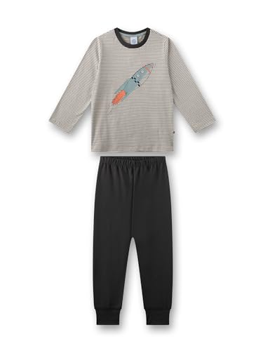 Sanetta Jungen-Schlafanzug lang Off-White | Hochwertiger und bequemer Schlafanzug aus 100% Baumwolle für Jungen. Pyjamaset für Jungen 098 von Sanetta