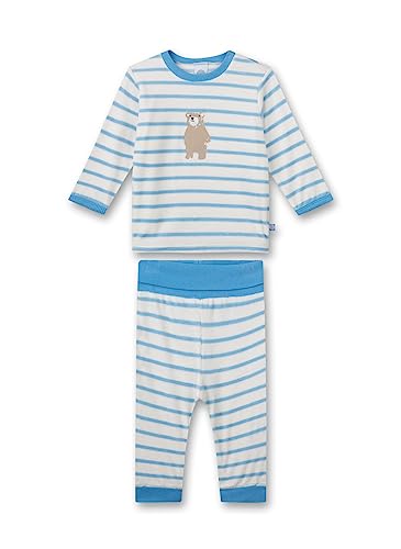 Sanetta Jungen-Schlafanzug lang aus Nicki | Bequemer Schlafanzug für Jungen lang. | Pyjamaset Größe 080 von Sanetta