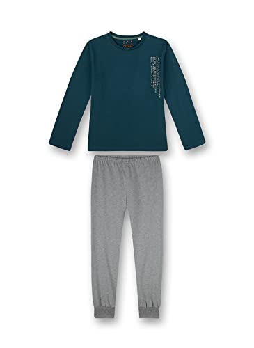 Sanetta Jungen Schlafanzug lang blau Pyjamaset, Blue Pond, 140 von Sanetta