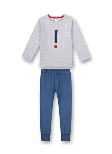 Sanetta Jungen Lang grå Pyjamaset, Hellgrau Melange, 128 EU von Sanetta