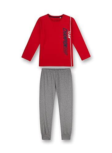 Sanetta Jungen Schlafanzug lang rot Pyjamaset, Rubi red, 152 von Sanetta