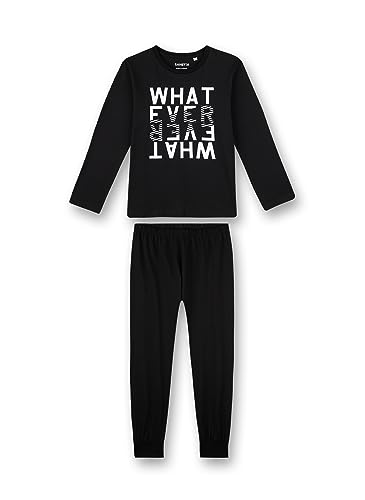 Sanetta Jungen-Schlafanzug lang Schwarz | Hochwertiger und bequemer Schlafanzug aus Baumwolle für Jungen. Pyjamaset für Jungen 164 von Sanetta