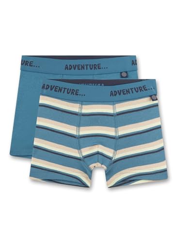 Sanetta Jungen-Shorts (Doppelpack) Blau | Hochwertige und nachhaltige Unterhose für Jungen aus Bio-Baumwolle. Inhalt: 2er Set Unterwäsche für Jungen 092 von Sanetta