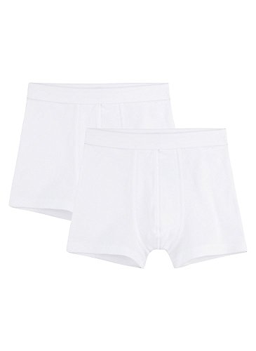 Sanetta Jungen Shorts 2er Pack - Pant, Unterhose, Organic Cotton, 104-176, weiß (104 (3 Years)) von Sanetta