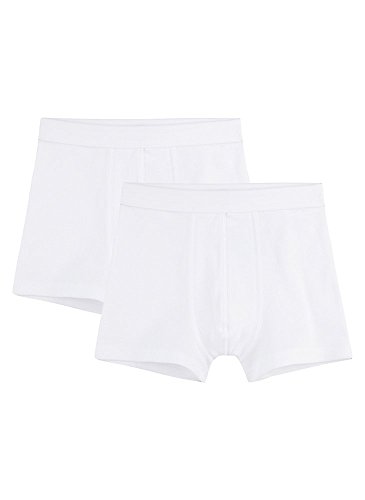 Sanetta Jungen Shorts 2er Pack - Pant, Unterhose, Organic Cotton, 104-176, weiß (152 (10-11 Years)) von Sanetta