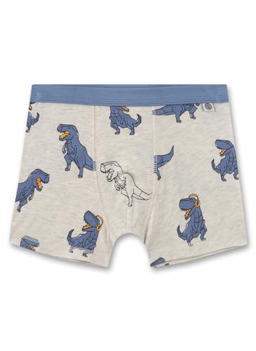 Sanetta Jungen-Shorts Beige | Hochwertige und nachhaltige Unterhose für Jungen aus Bio-Baumwolle. Unterhose mit Softbund und Dinoprint | Unterwäsche für Jungen von Sanetta