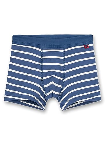 Sanetta Jungen-Shorts Blau Ringel | Hochwertige und nachhaltige Unterhose für Jungen aus Baumwolle. Unterwäsche für Jungen 104 von Sanetta