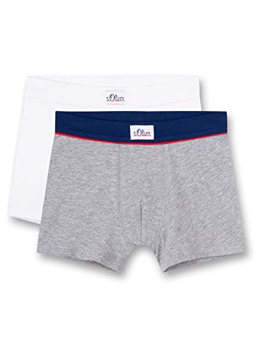 S.Oliver Kids Jungen Shorts im Doppelpack Boxershorts, Grau (Grey Mel. 1737), (Herstellergröße: 104) (2er Pack) von s.Oliver