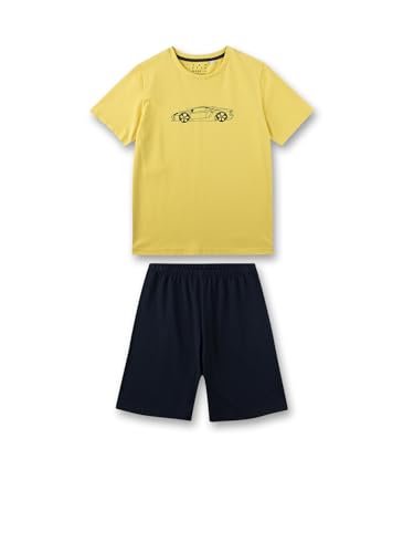 Sanetta Jungen Shorty/kurzer Schlafanzug Rennwagen;gelb-schwarz 245659 gr.164 von Sanetta