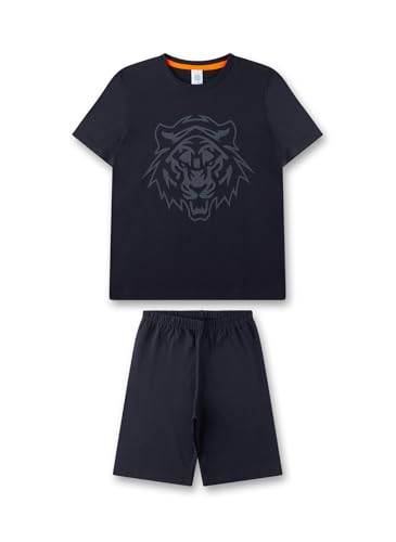 Sanetta Jungen Shorty/kurzer Schlafanzug Tigerkopf;Schwarzblau 245878 gr.188 von Sanetta