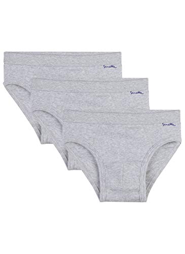 Sanetta Jungen Slip im Dreierpack aus Bio-Baumwolle - Made in Europe - hellgrau Melange (1646), 128 von Sanetta